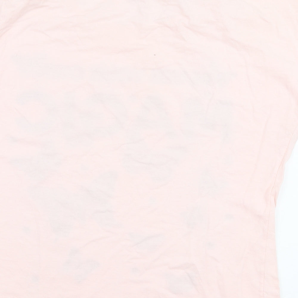 Namso Womens Pink  100% Cotton Jersey T-Shirt Size 3XL Round Neck - Butterfly