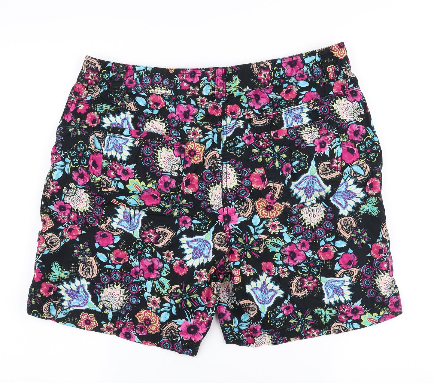 George Womens Multicoloured Floral Cotton Cargo Shorts Size 16 L6 in Regular Zip