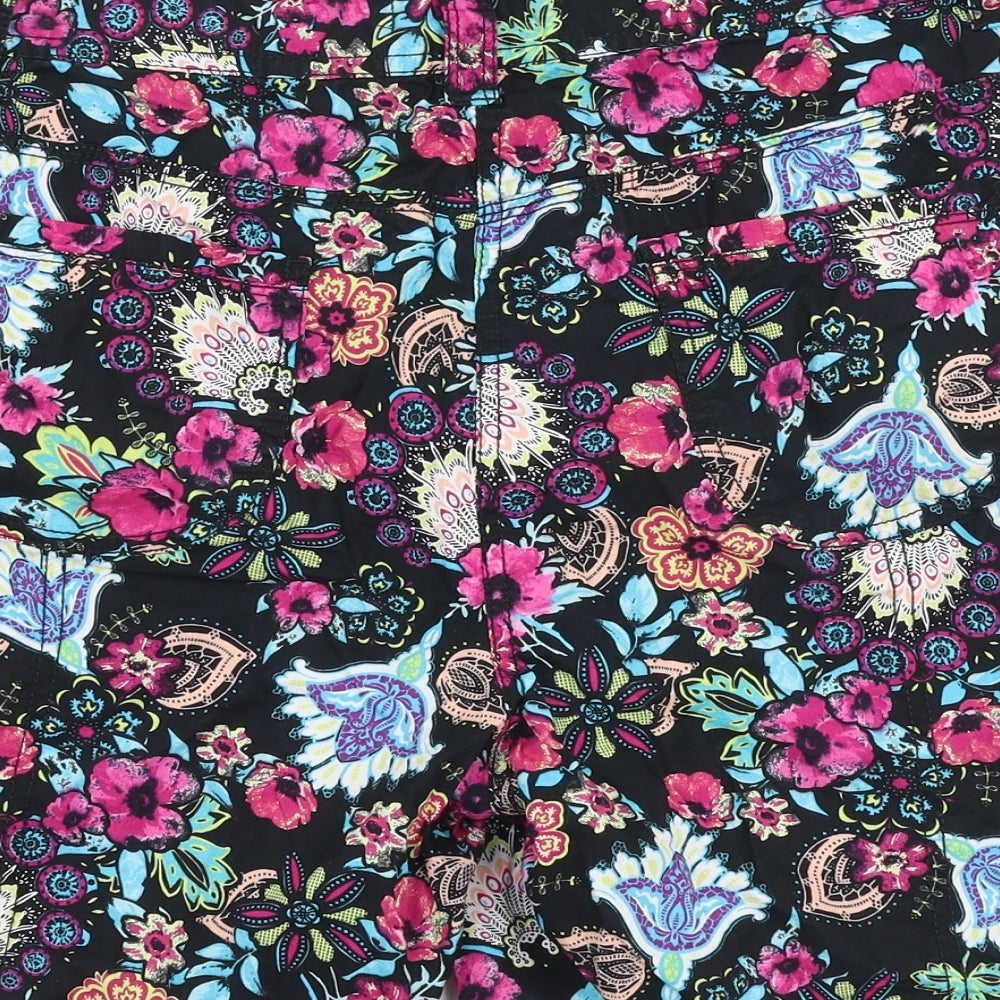George Womens Multicoloured Floral Cotton Cargo Shorts Size 16 L6 in Regular Zip