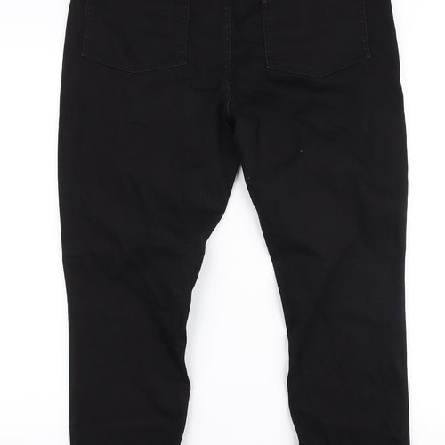 F&F Womens Black  Cotton Skinny Jeans Size 14 L26 in Slim Zip