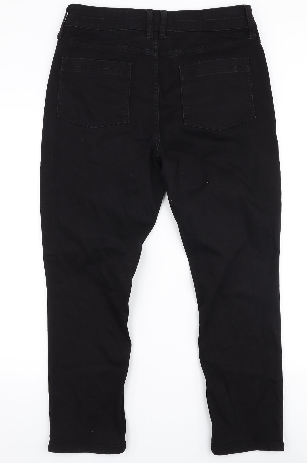 F&F Womens Black  Cotton Skinny Jeans Size 14 L26 in Slim Zip