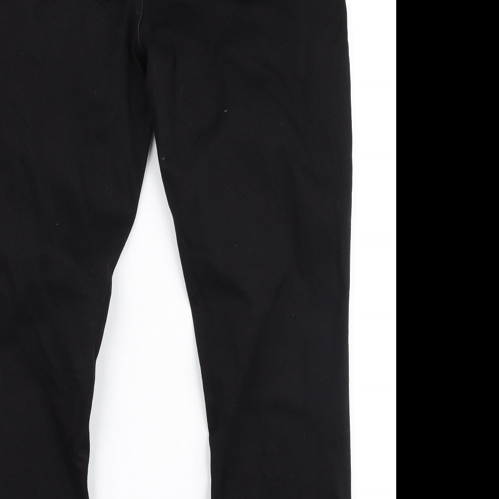 F&F Womens Black  Cotton Skinny Jeans Size 14 L26 in Slim Zip
