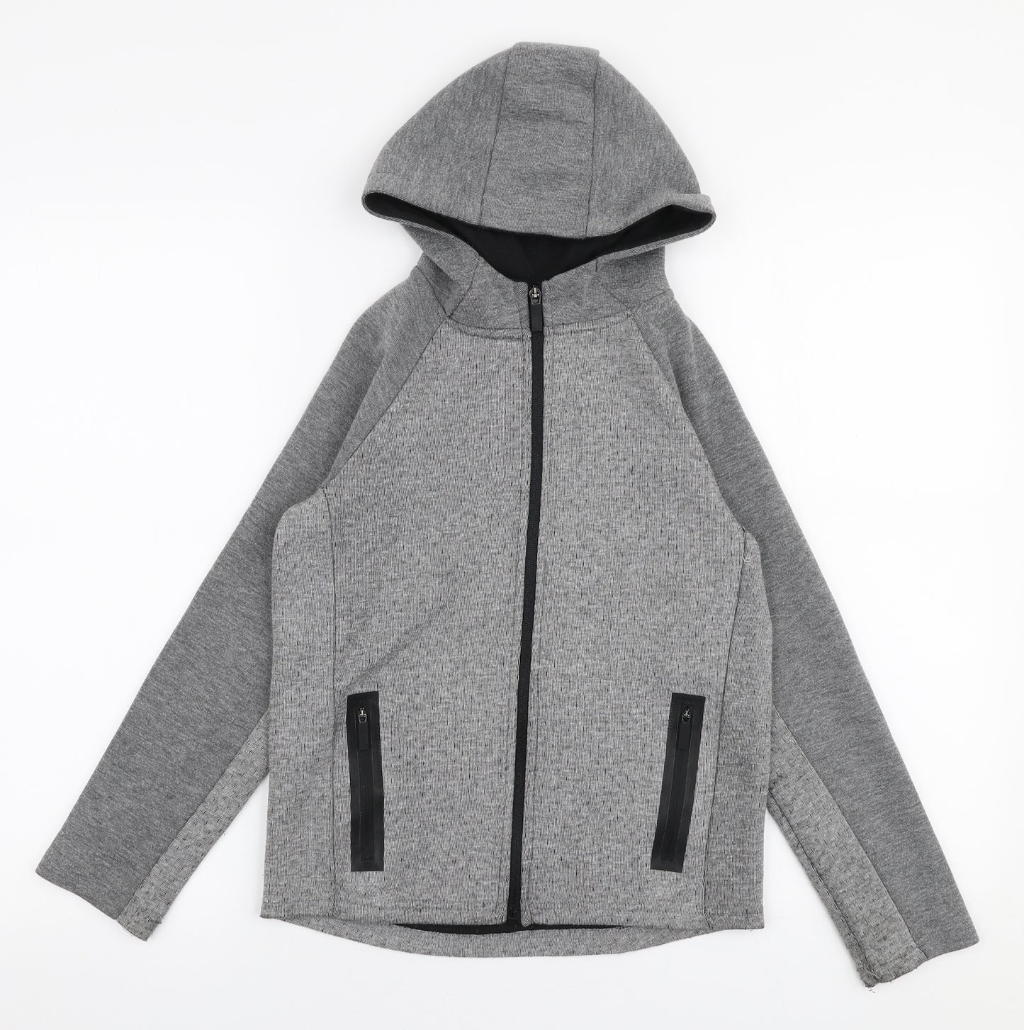 Primark Boys Grey  Polyester Full Zip Hoodie Size 9-10 Years  Zip