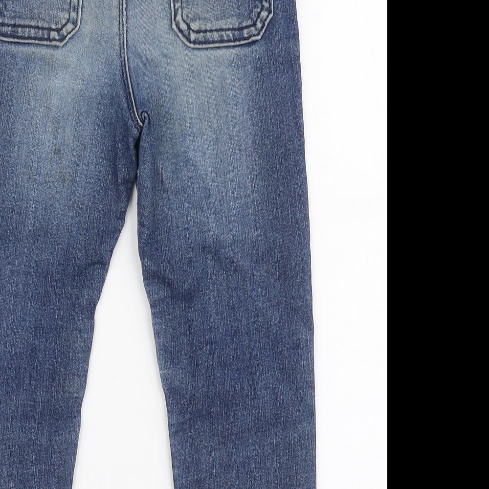 George Boys Blue  Cotton Skinny Jeans Size 3-4 Years  Slim Drawstring
