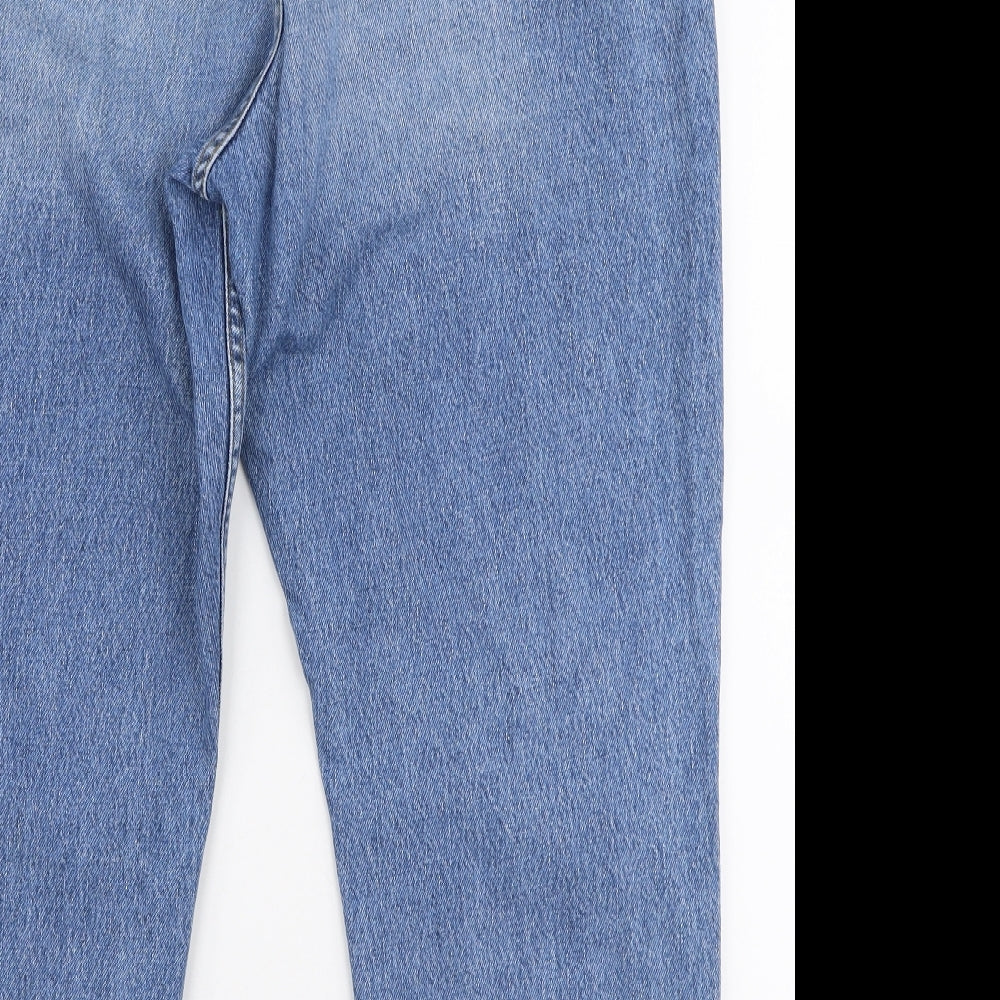 NEXT Womens Blue  100% Cotton Mom Jeans Size 36 in L26 in Regular Zip
