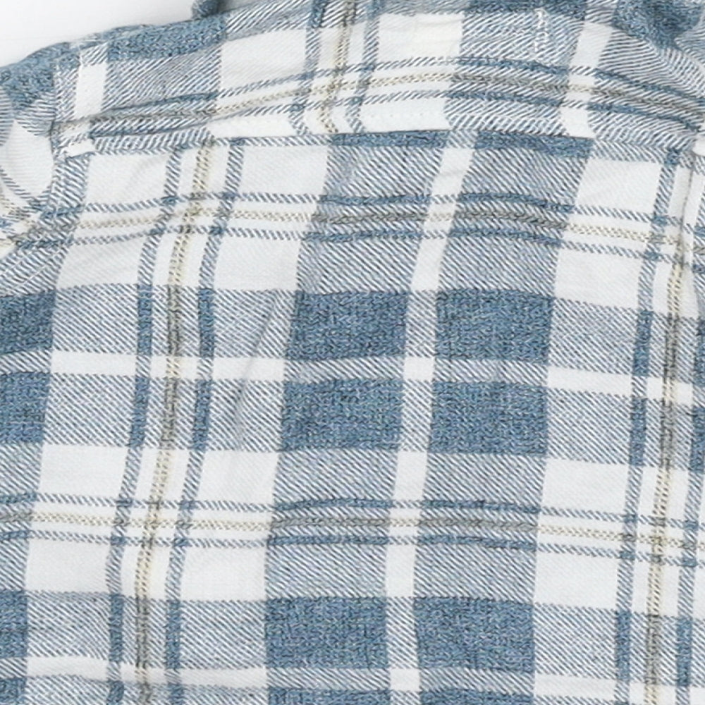 Mantaray Boys Multicoloured Plaid 100% Cotton Jersey Dress Shirt Size 0-3 Months Collared Button