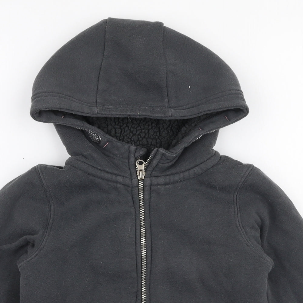 Nutmeg Girls Grey  Cotton Pullover Hoodie Size 7-8 Years  Zip