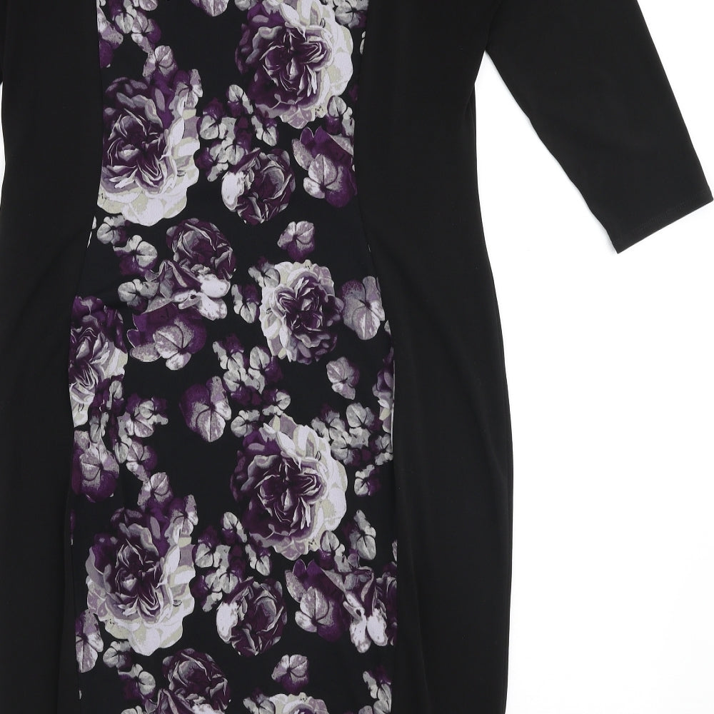 Marks and Spencer Womens Multicoloured Floral Polyester A-Line  Size 14  Square Neck Pullover