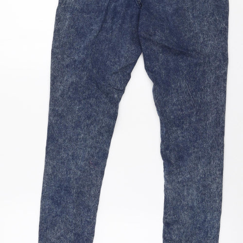 Topshop Womens Blue  Cotton Skinny Jeans Size 30 in L36 in Slim Zip