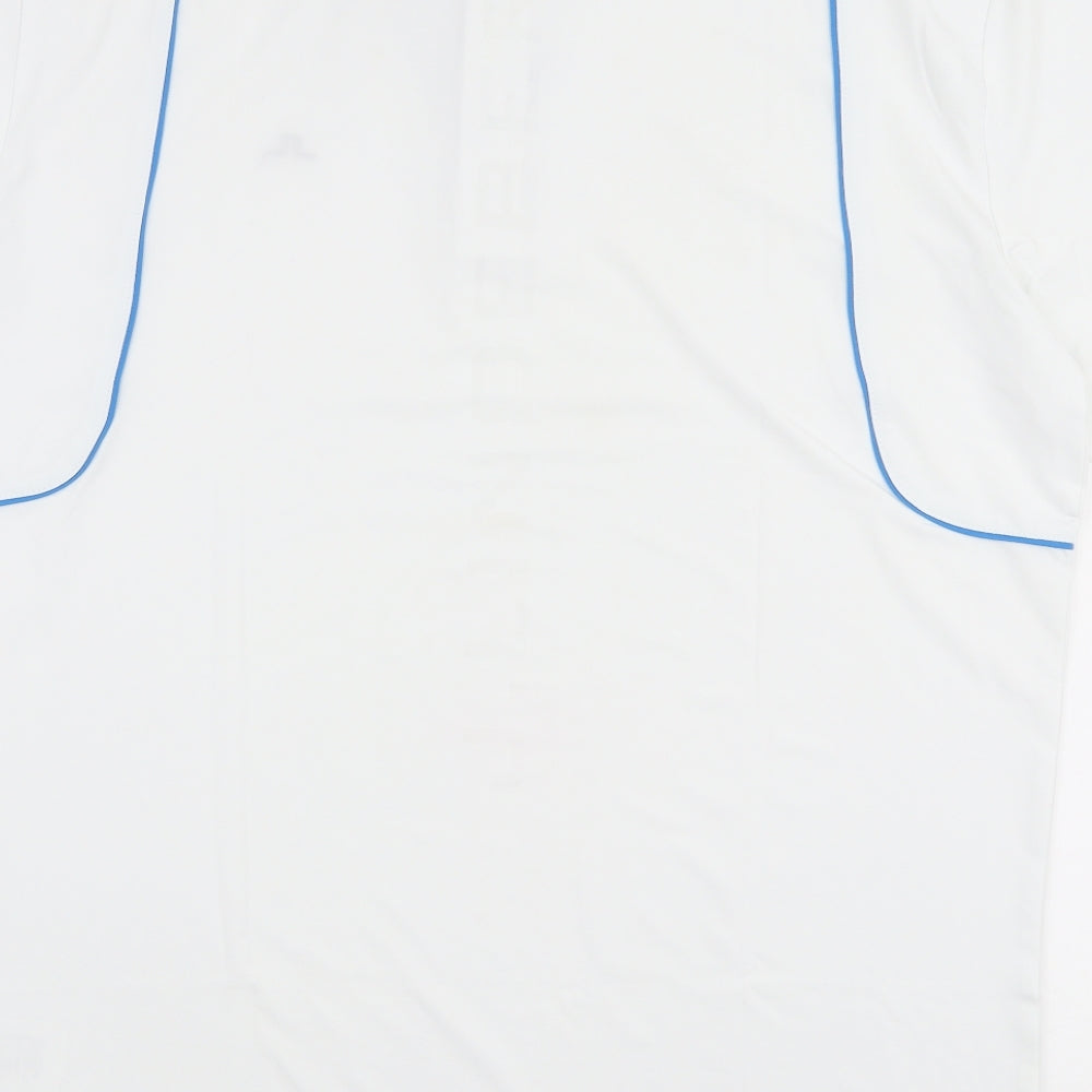 J.Lindeberg Mens White  Polyester  Polo Size XL Collared Button