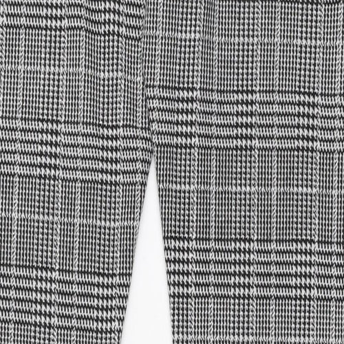 Red Herring Womens Grey Plaid Polyester Trousers  Size 12 L30 in Slim