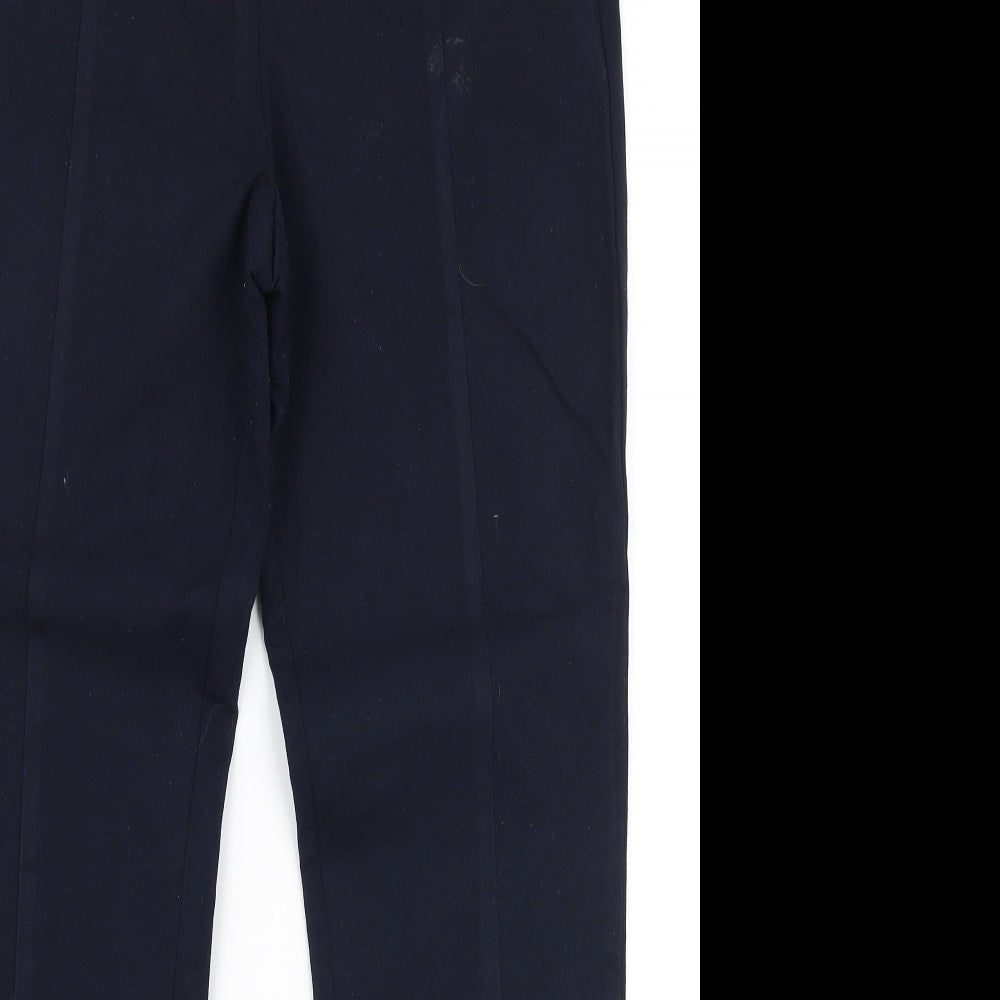 Marks and Spencer Womens Blue  Polyamide Trousers  Size 12 L28 in Slim