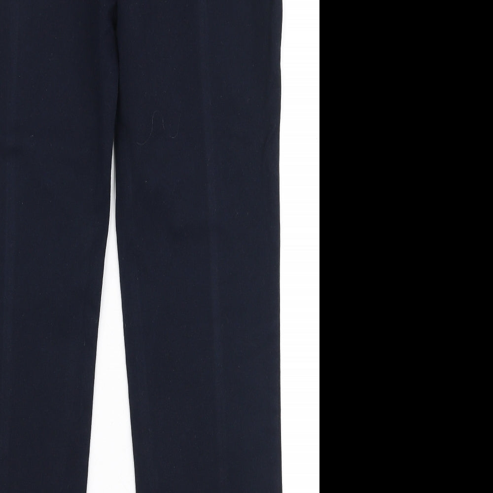 Marks and Spencer Womens Blue  Polyamide Trousers  Size 12 L28 in Slim