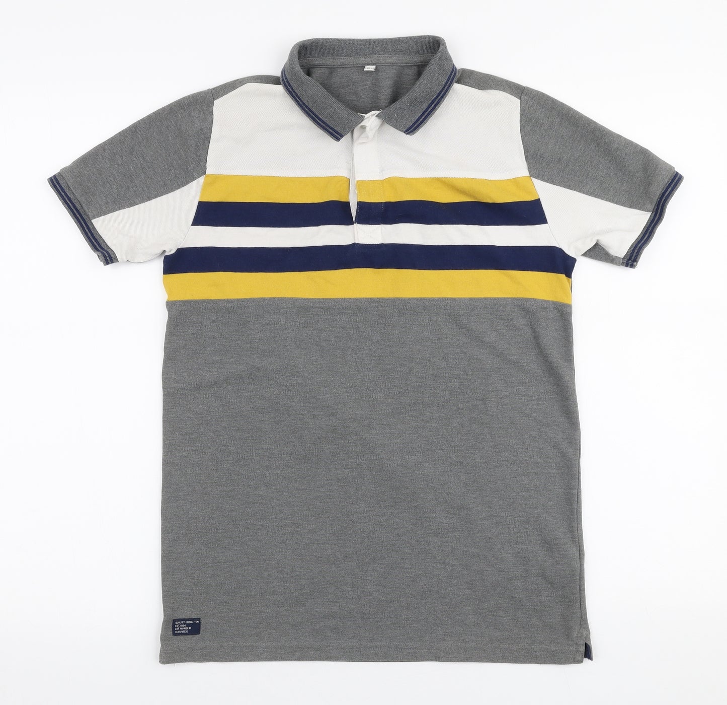 Marks and Spencer Boys Multicoloured  Polyester Basic Polo Size 12-13 Years Collared Button