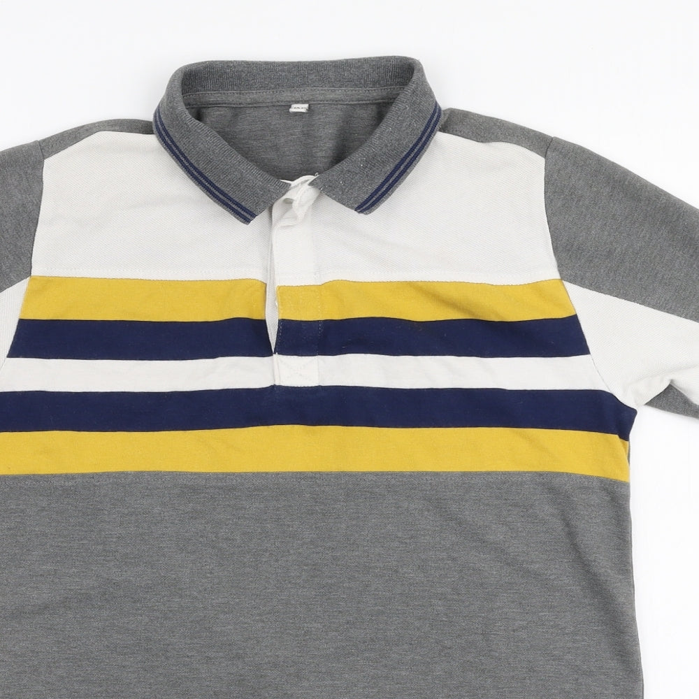 Marks and Spencer Boys Multicoloured  Polyester Basic Polo Size 12-13 Years Collared Button