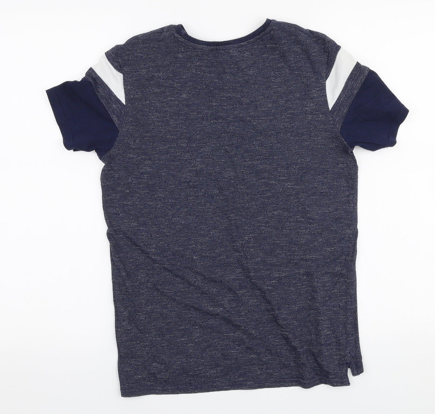 George Boys Blue Striped Cotton Jersey T-Shirt Size 12-13 Years Round Neck Pullover