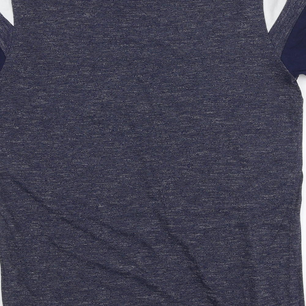 George Boys Blue Striped Cotton Jersey T-Shirt Size 12-13 Years Round Neck Pullover