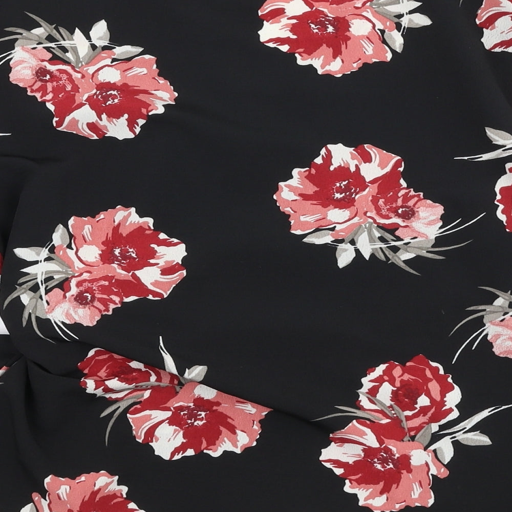 Primark Womens Multicoloured Floral Polyester Basic Blouse Size 8 V-Neck