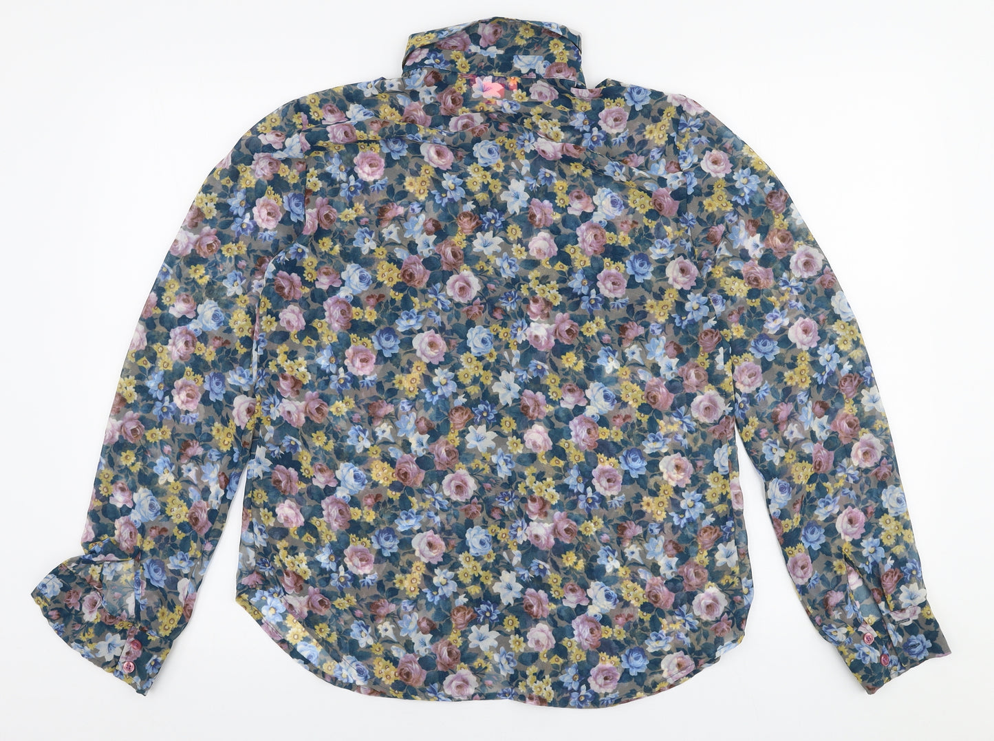 Monsoon Womens Multicoloured Floral Polyester Basic Blouse Size 12 Collared
