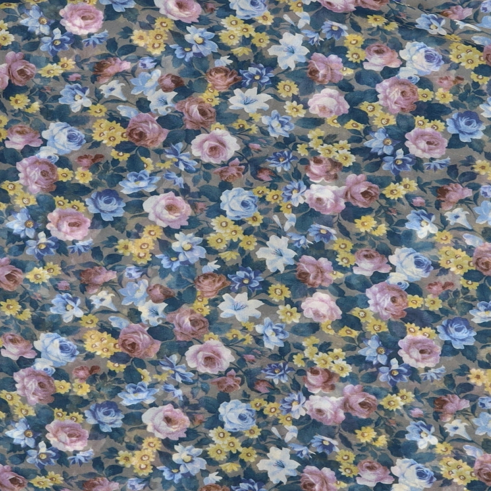 Monsoon Womens Multicoloured Floral Polyester Basic Blouse Size 12 Collared