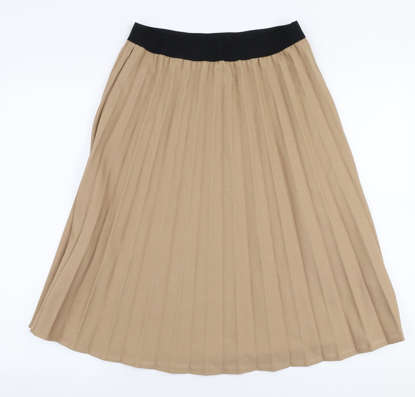 Primark Womens Beige  Polyester Pleated Skirt Size 6