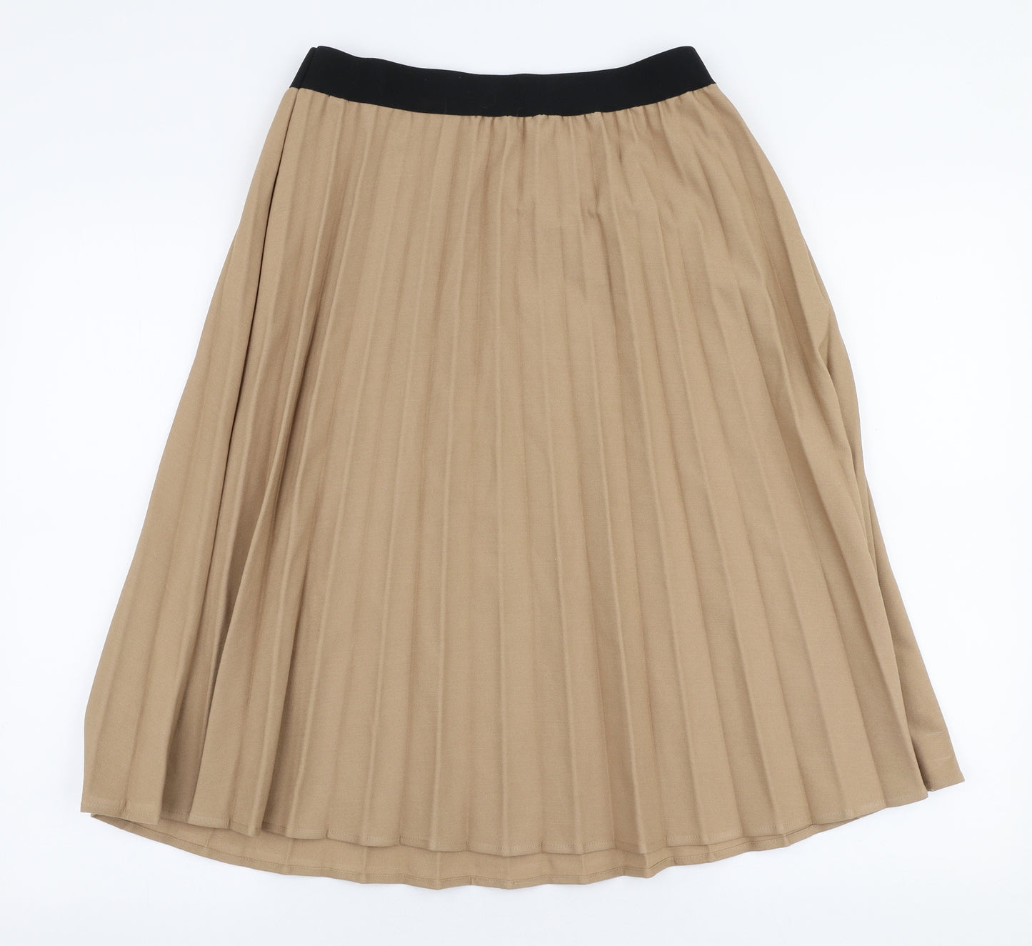 Primark Womens Beige  Polyester Pleated Skirt Size 6