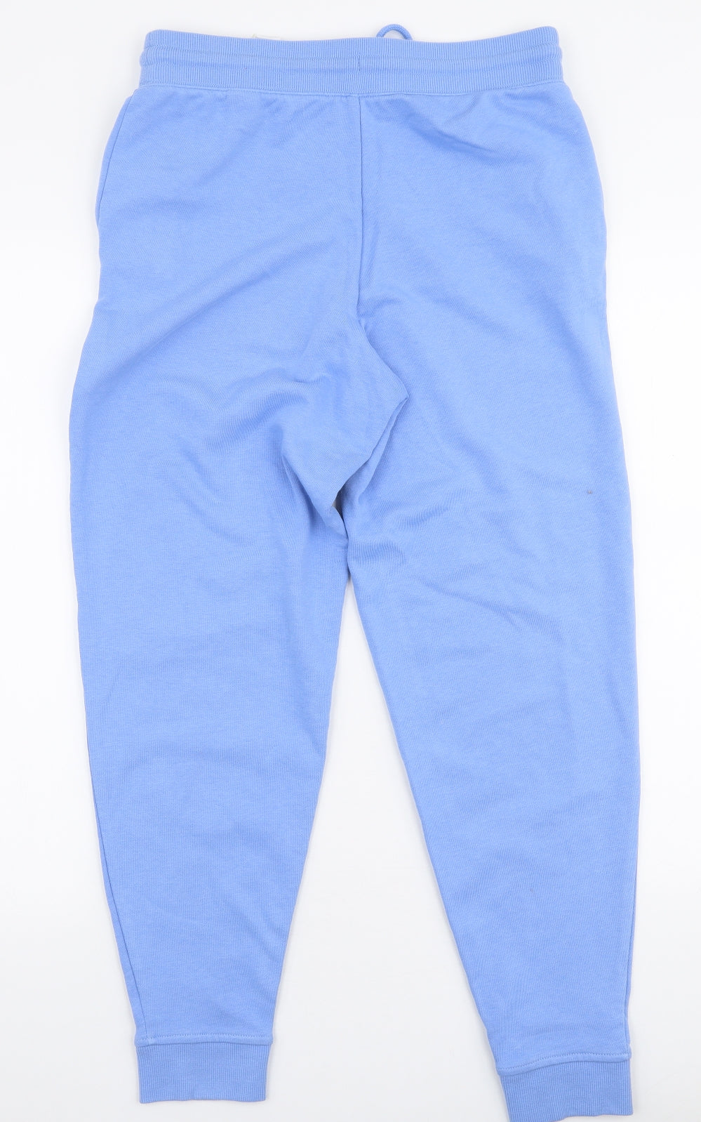 Marks and Spencer Womens Blue  Cotton Jogger Trousers Size 10 L27 in Slim Drawstring
