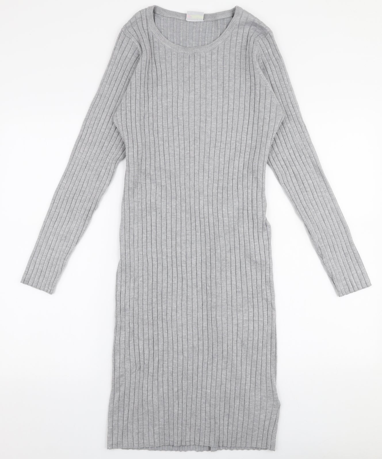 ESMARA Womens Grey  Viscose Bodycon  Size M  Round Neck Pullover