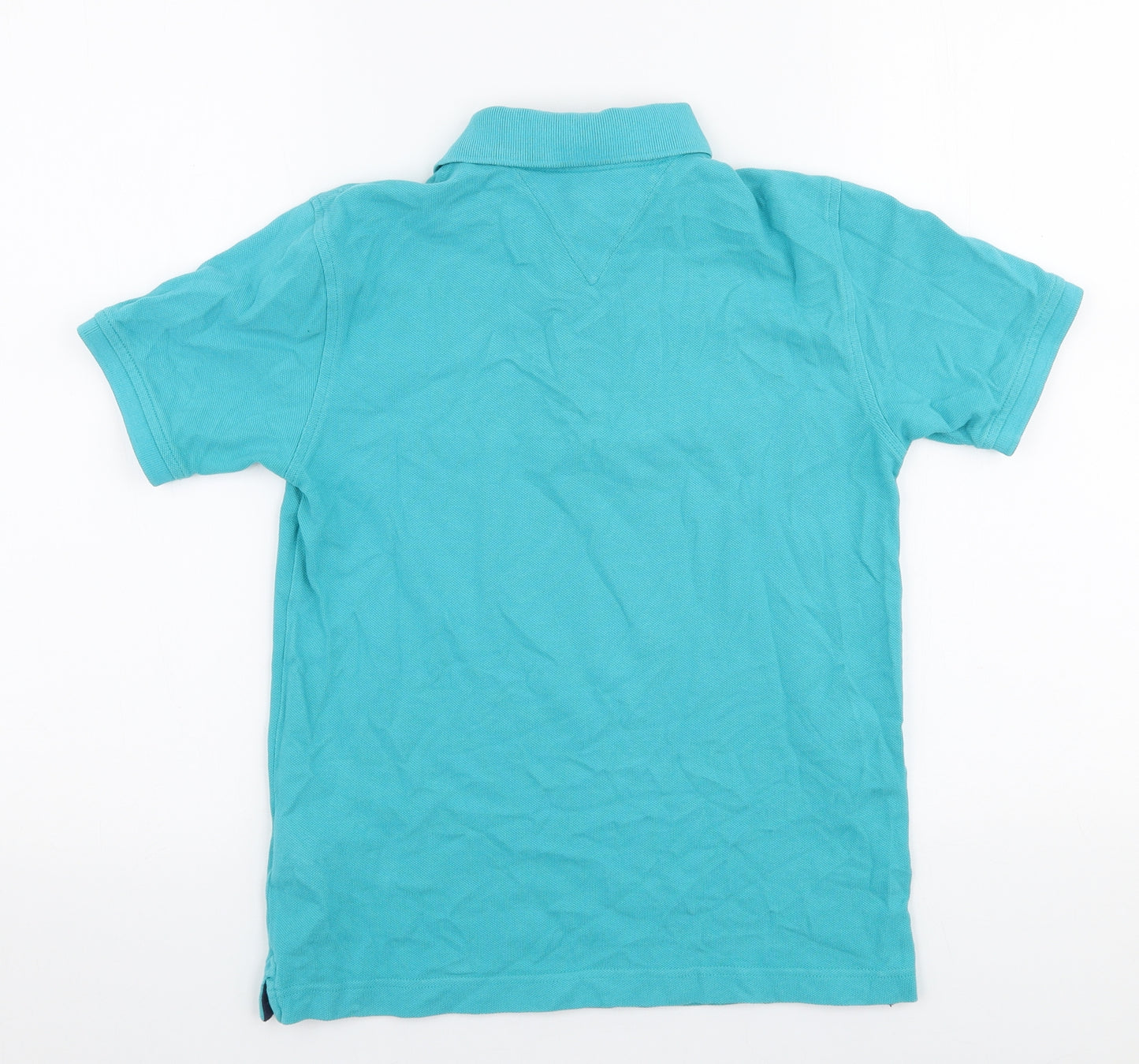 Tommy Hilfiger Boys Blue  Cotton Basic Polo Size M Collared Button