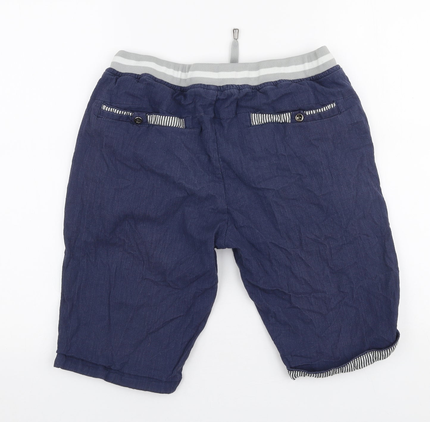 SheIn Boys Blue  100% Cotton  Shorts Size L L11 in Regular Drawstring