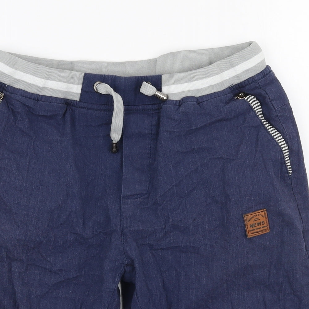 SheIn Boys Blue  100% Cotton  Shorts Size L L11 in Regular Drawstring