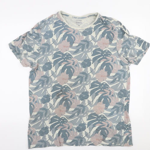 George Mens Multicoloured Floral Cotton  T-Shirt Size XL Round Neck