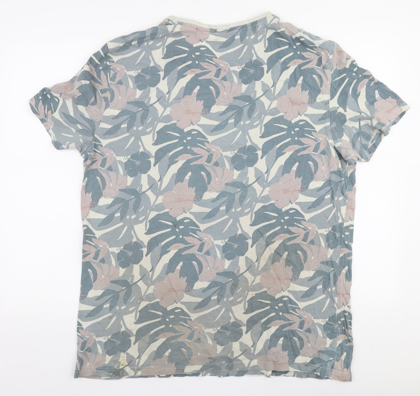 George Mens Multicoloured Floral Cotton  T-Shirt Size XL Round Neck