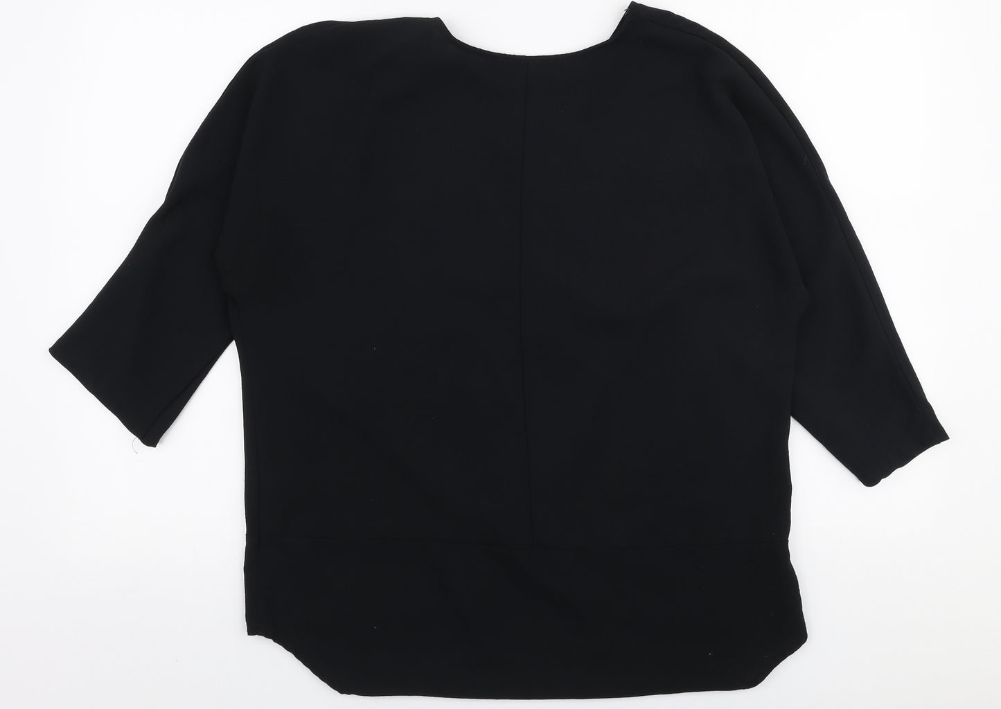 Primark Womens Black  Polyester Basic Blouse Size 12 Round Neck