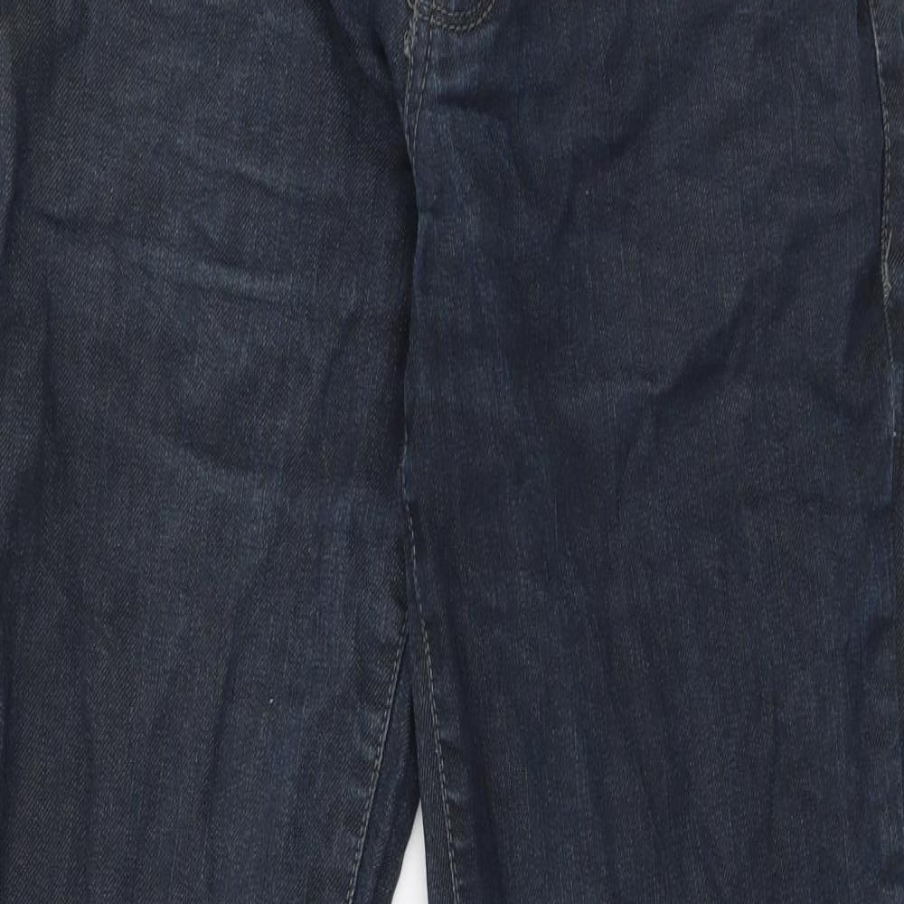 F&F Mens Blue  Cotton Straight Jeans Size 32 in L34 in Regular Zip