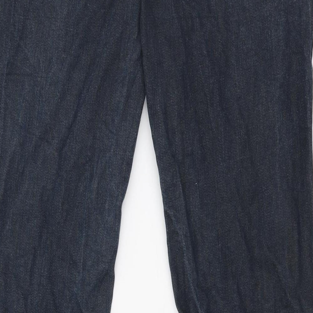 F&F Mens Blue  Cotton Straight Jeans Size 32 in L34 in Regular Zip