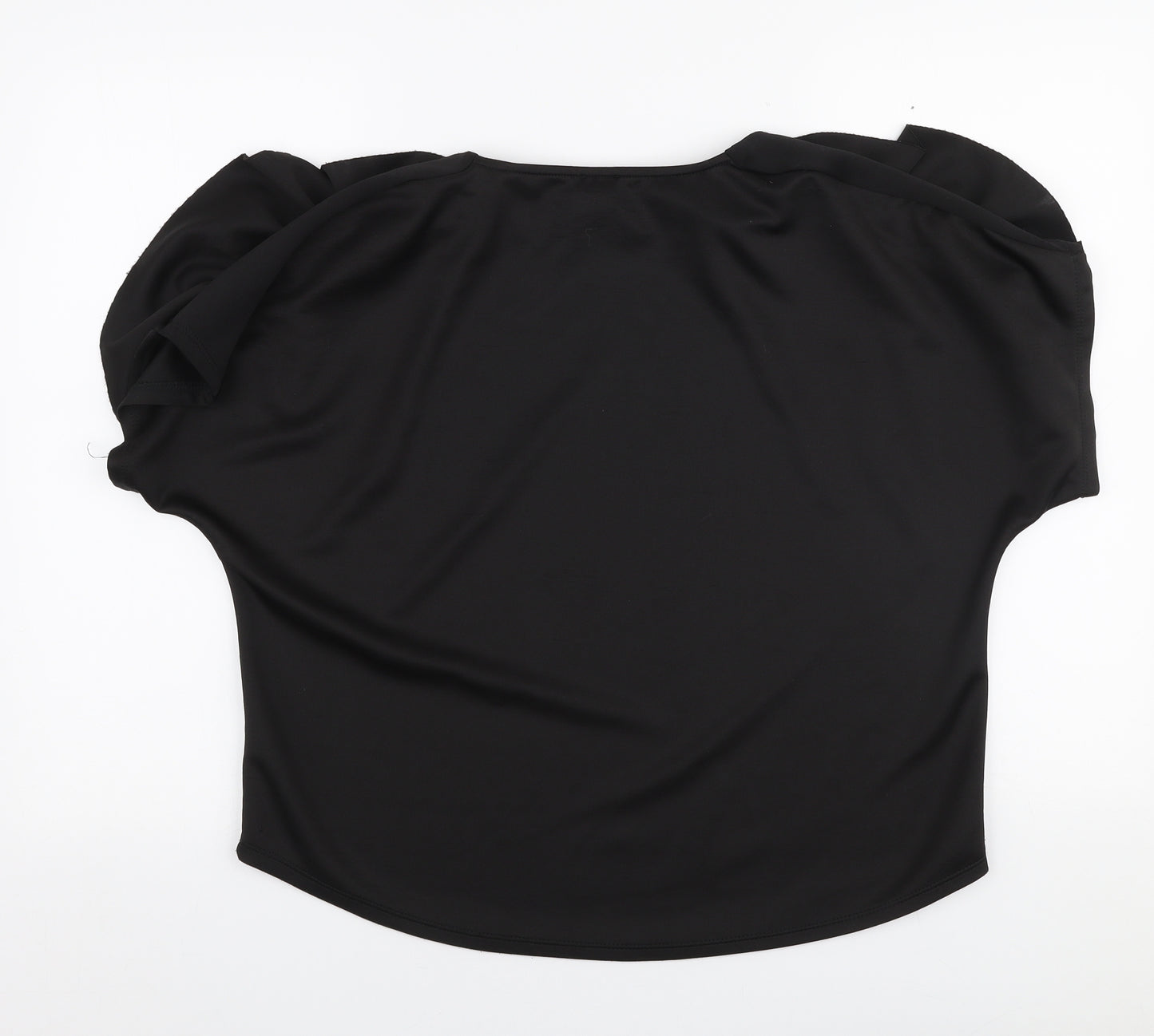 River Island Womens Black  Polyester Basic Blouse Size 14 Round Neck