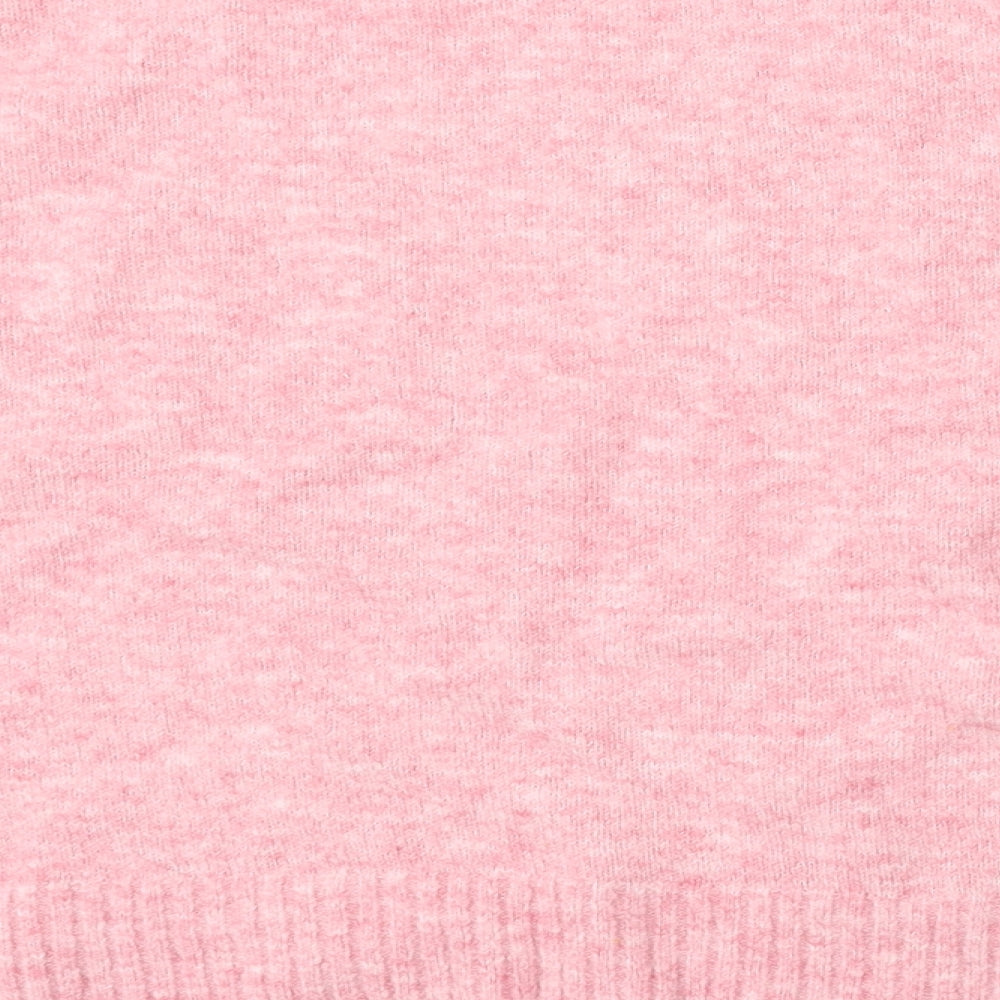 Primark Womens Pink Round Neck  Acrylic Pullover Jumper Size S