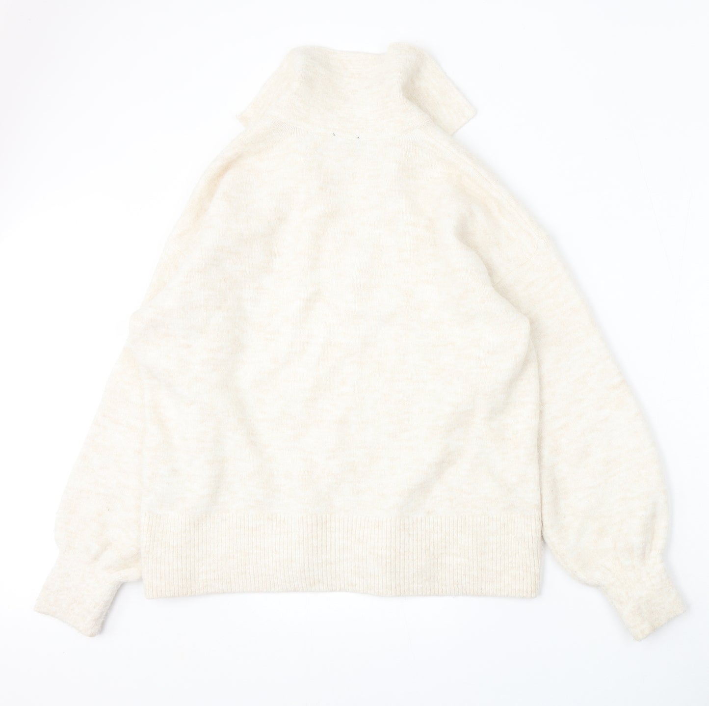 Roman Womens Beige Collared  Acrylic Pullover Jumper Size 12