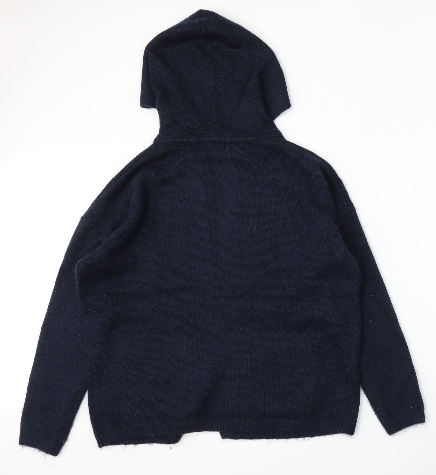 Marks and Spencer Womens Blue  Acrylic Cardigan Hoodie Size M