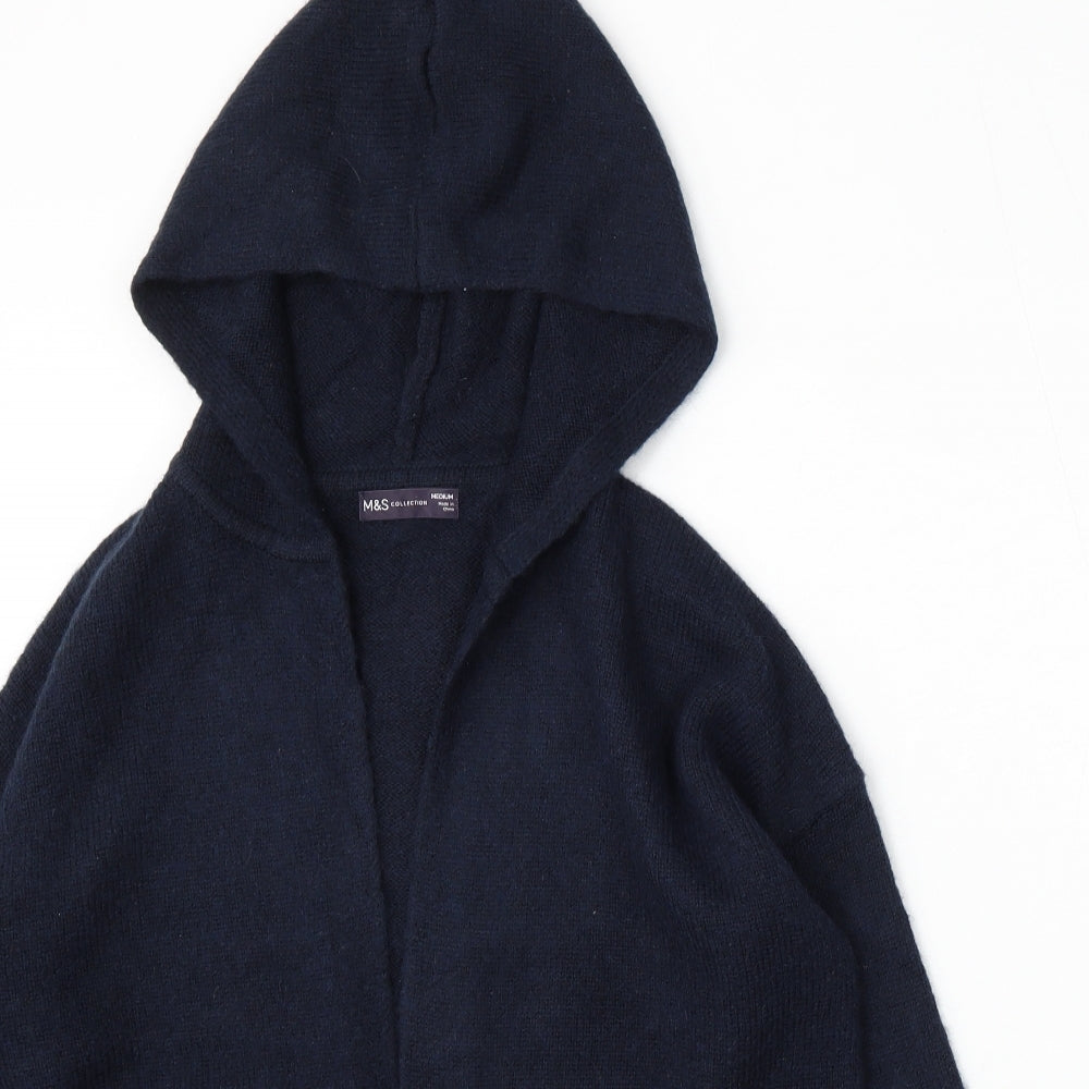 Marks and Spencer Womens Blue  Acrylic Cardigan Hoodie Size M