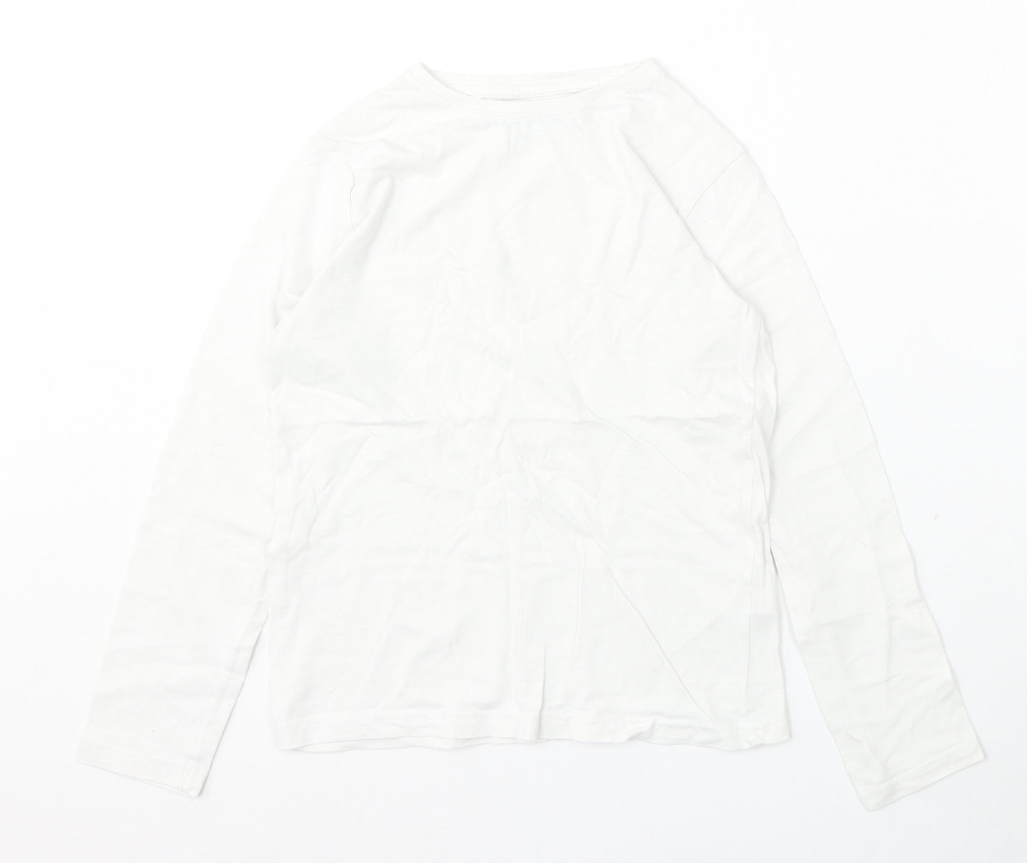 Urban Outlaws Boys White  Cotton Basic T-Shirt Size 9-10 Years Round Neck