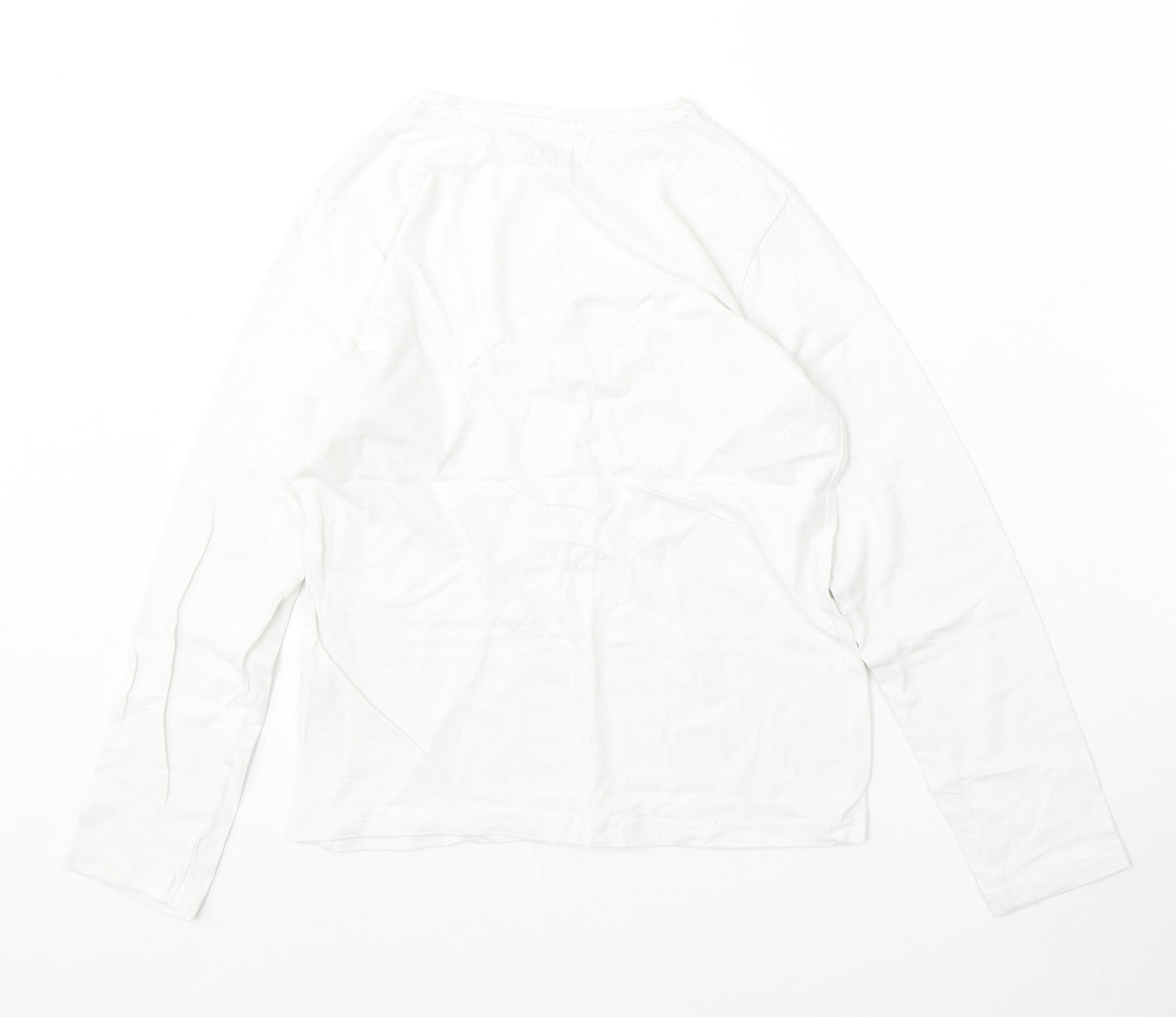 Urban Outlaws Boys White  Cotton Basic T-Shirt Size 9-10 Years Round Neck