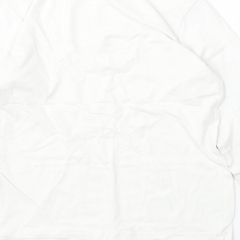 Urban Outlaws Boys White  Cotton Basic T-Shirt Size 9-10 Years Round Neck