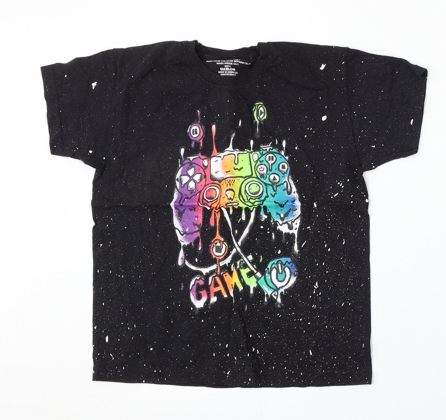 Preworn Boys Blue  Cotton Basic T-Shirt Size 9-10 Years Round Neck