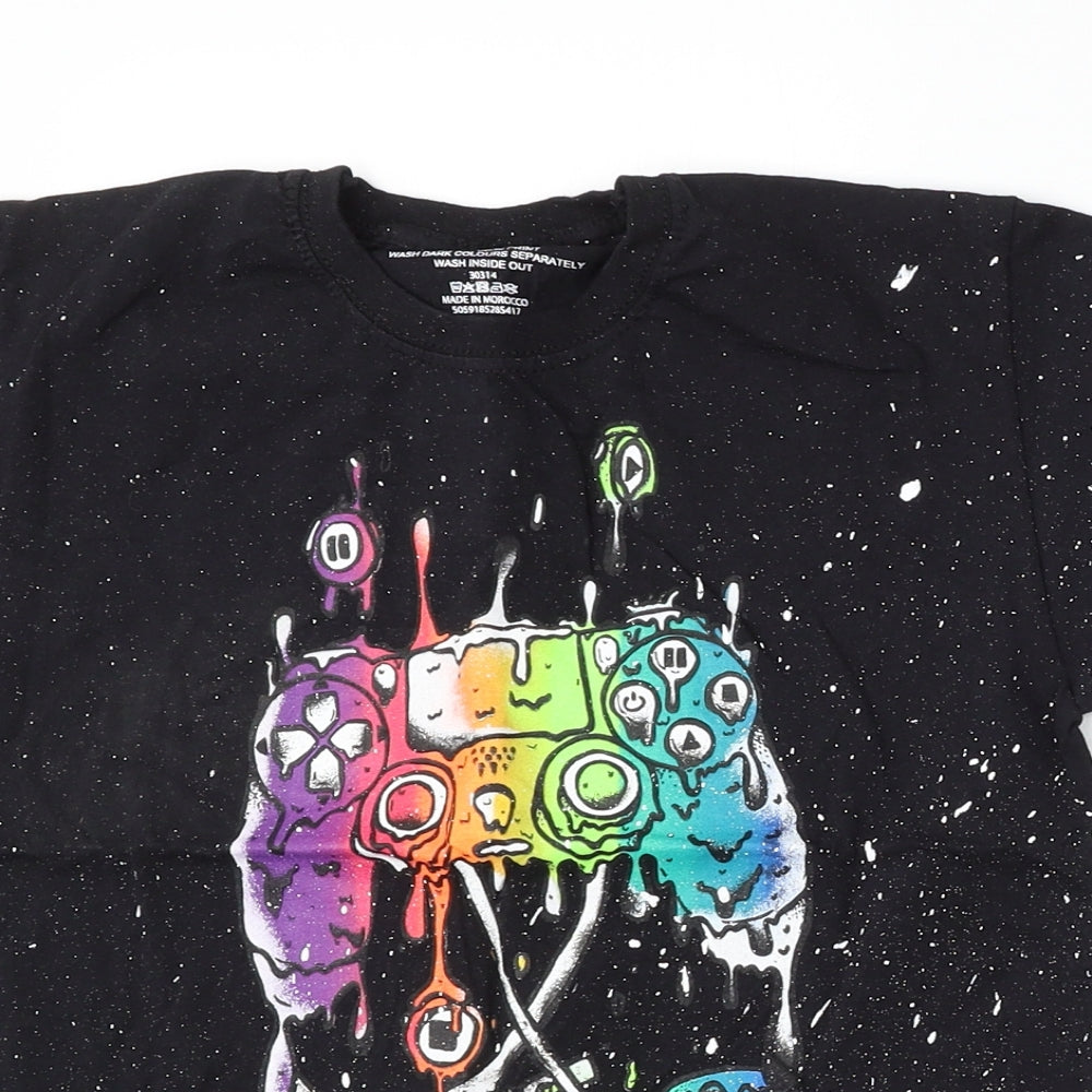 Preworn Boys Blue  Cotton Basic T-Shirt Size 9-10 Years Round Neck