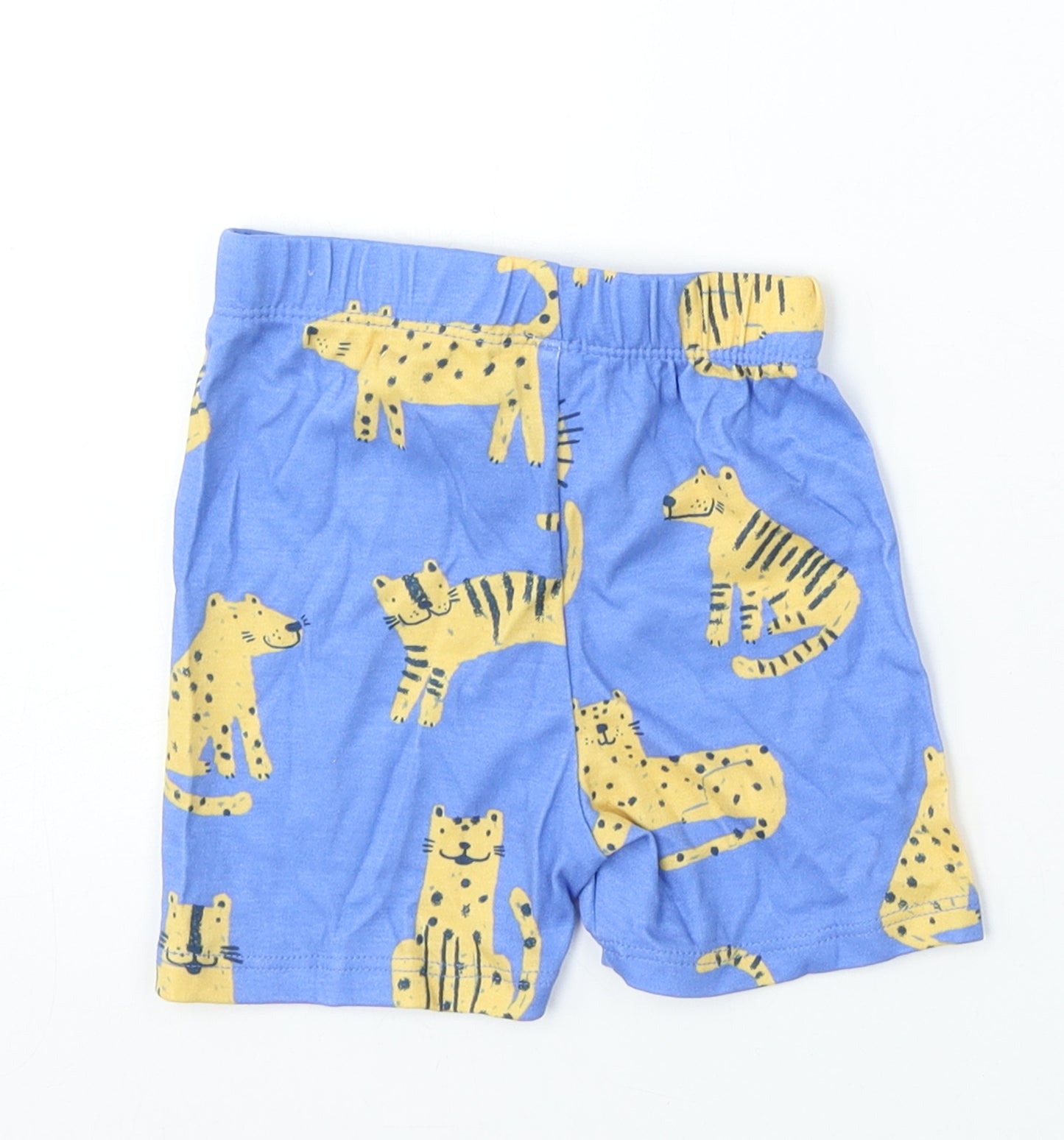 George Boys Blue Geometric Cotton Cropped Trousers Size 9-12 Months