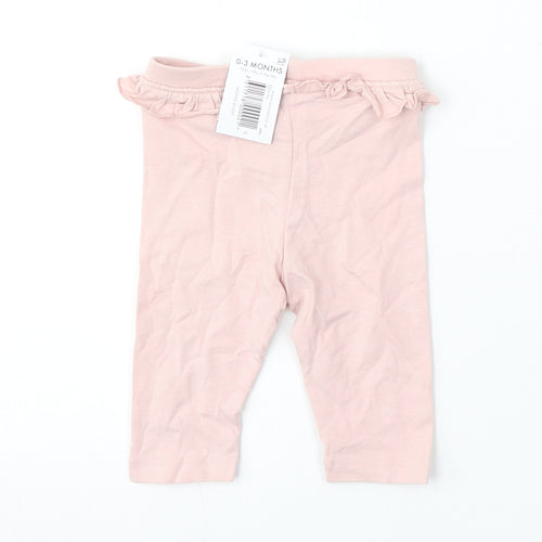Matalan Girls Pink  Cotton Jogger Trousers Size 0-3 Months