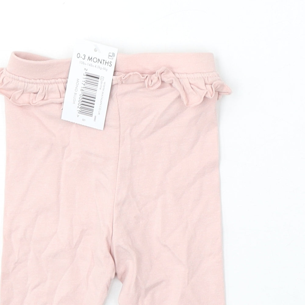 Matalan Girls Pink  Cotton Jogger Trousers Size 0-3 Months