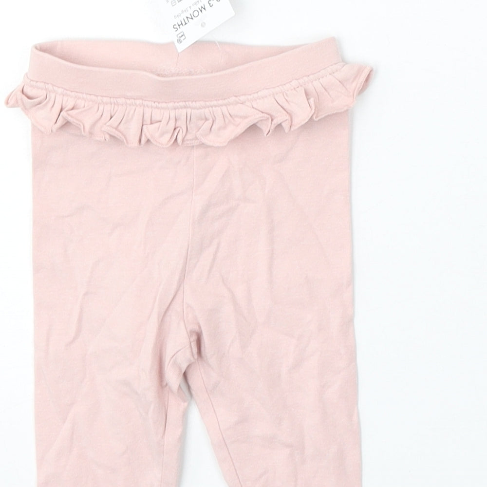 Matalan Girls Pink  Cotton Jogger Trousers Size 0-3 Months